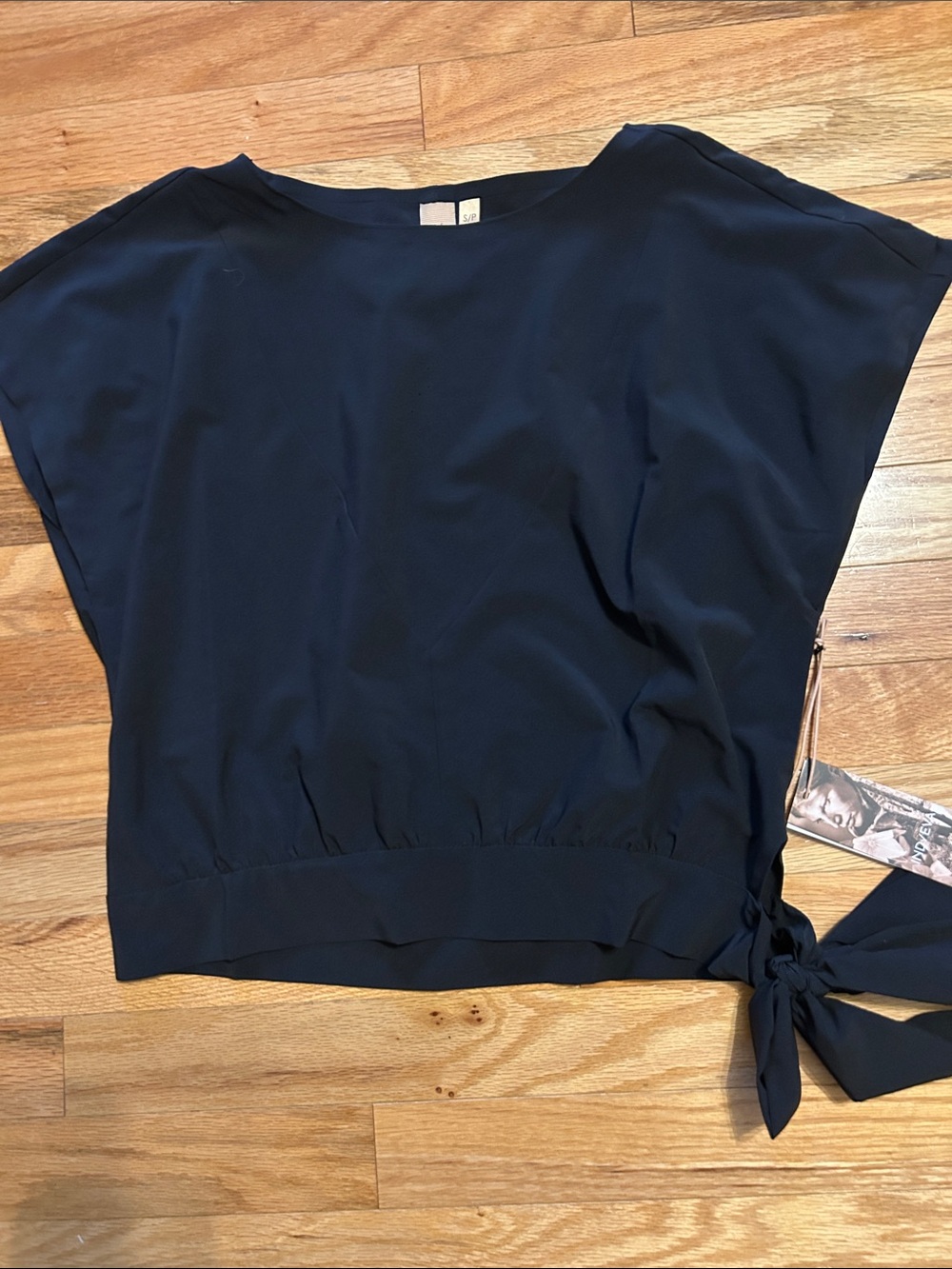 Indyeva Side-Tie Aleste Short Sleeve Top. Black, size small. New with tags!